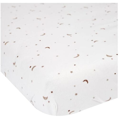 Prénatal ledikant hoeslaken Ster en Maan Ivory White unisex