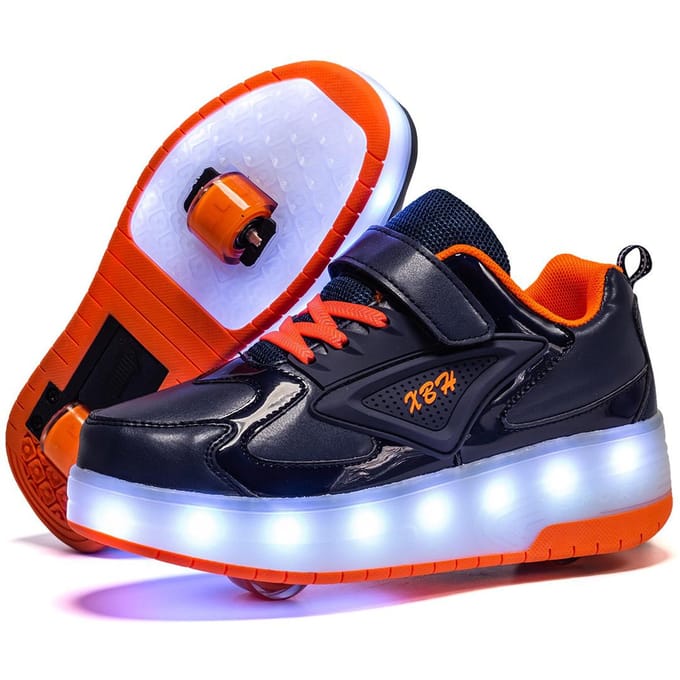Chaussures de course lumineuses à LED à double roue pour garçons 39 red