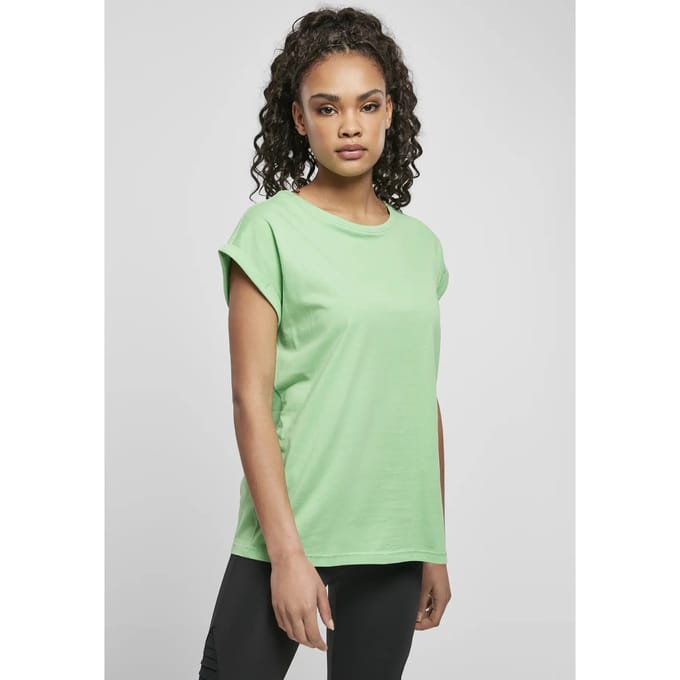Urban Classics - Extended Shoulder Dames Tshirt - XS - Groen