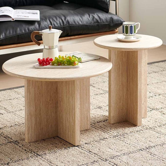 Milton & Oldbrook Salontafel Set Bled Travertinlook