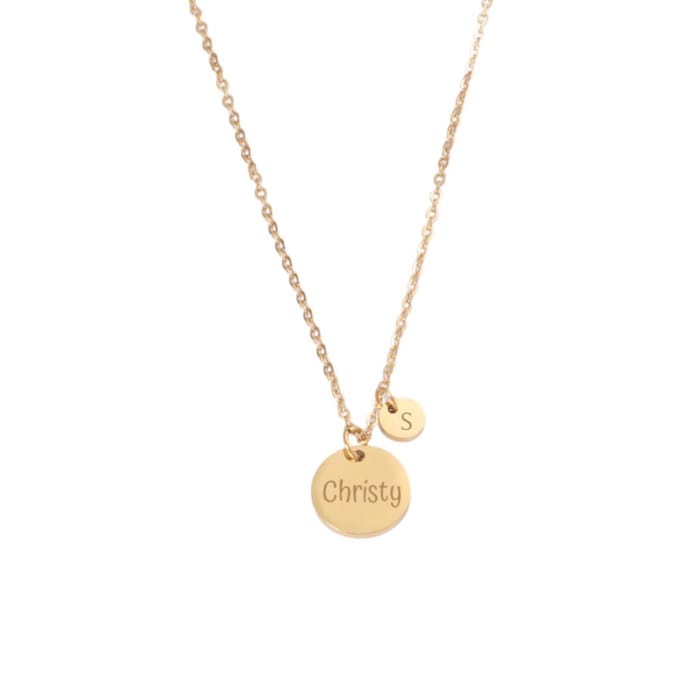 Ketting met Naam en 1 Initiaal Goud