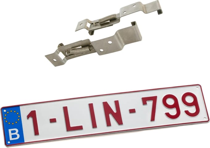 Nummerplaatklem RVS voor nummerplaat ...x110mm 2 stuks