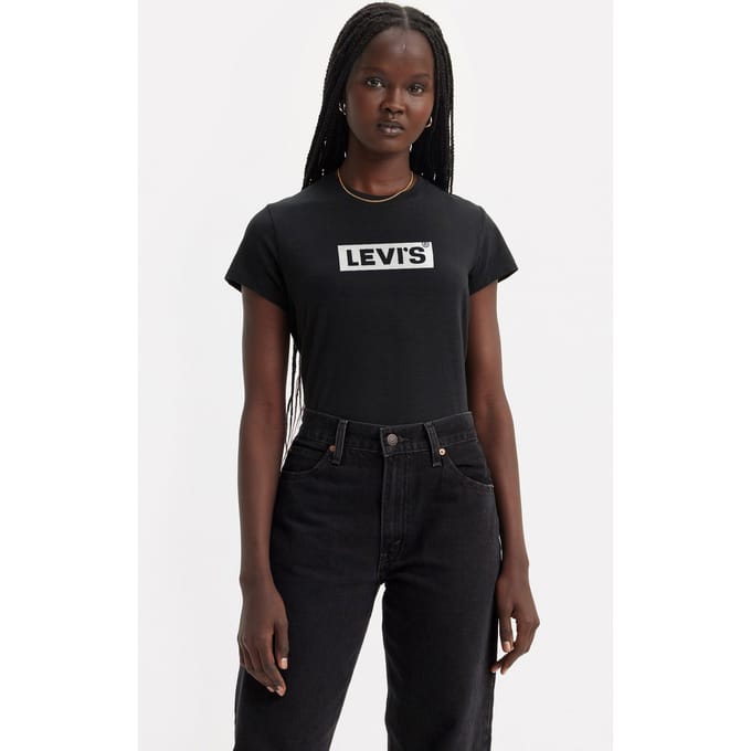 Levi's Graphic Authentic Tshirt Box Tab Core Caviar Taglia: S | Maglie Sportivi Outlet | Donna