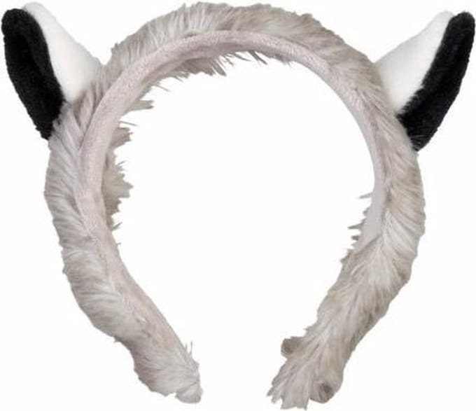 Pluche wasbeer hoofdband met oortjes15 cm