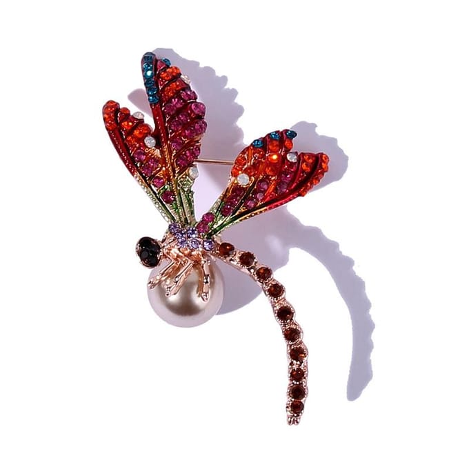 High-End Exquisite Luxe Temperament Libelle Broche Persoonlijkheid Mode Insect Parel Kleding Vrouwen gray