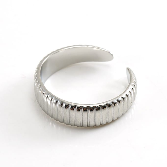 JewelGalerie- Ringen- Ribbelring - One Size - Zilver