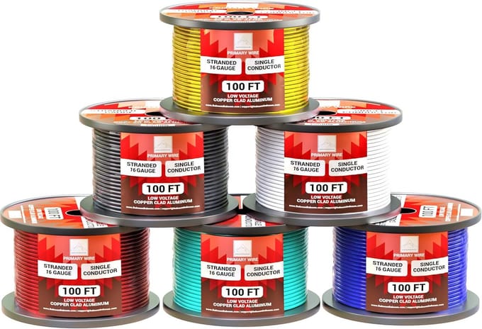 Auto Kabel Set - Draad Rollen - 12V Installatie - 6 Kleuren Assortiment - 183 Meter Totaal