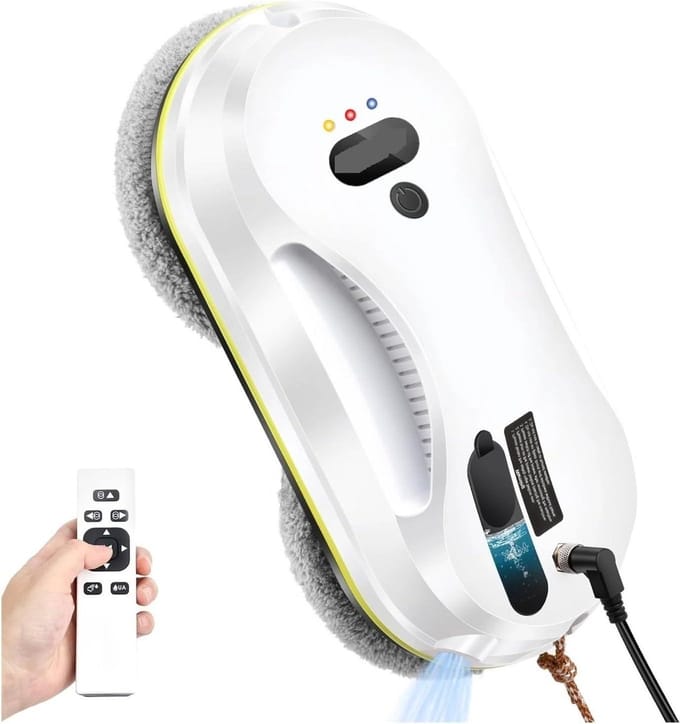 Ramen Schoonmaakrobot - Glazenwasser - Automatisch Ramen Wassen - Met Watersproeier - 29.5 cm - Wit