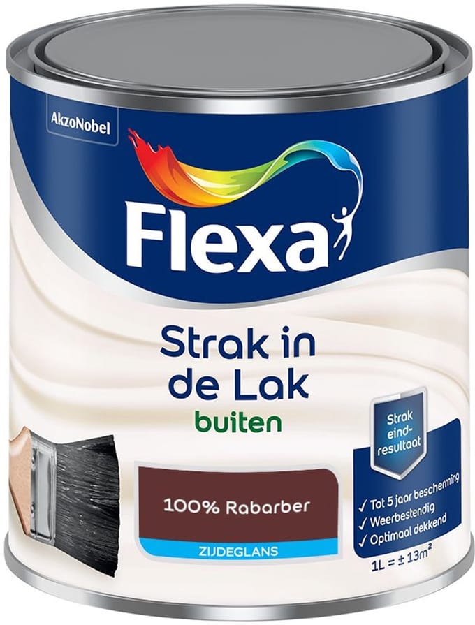 Flexa - Strak In De Lak Buitenlak Zijdeglans - 100% Rabarber - Mengverf - 1 L