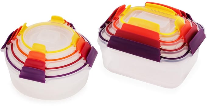 Joseph Joseph Nest Lock 8-delige Vershoudbakken set, Rond & Vierkant