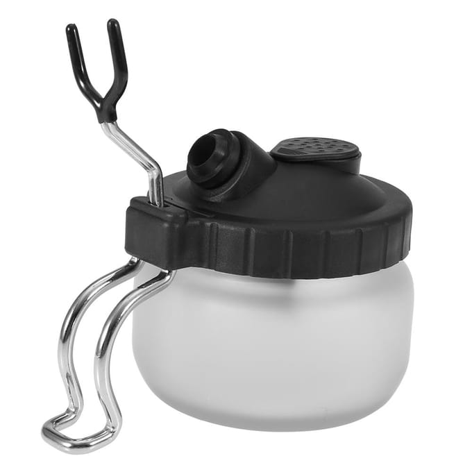 Airbrush Reinigingspot Houder Verfpot Fles Schoon Maald Naald Mondstuk Borstel Set black