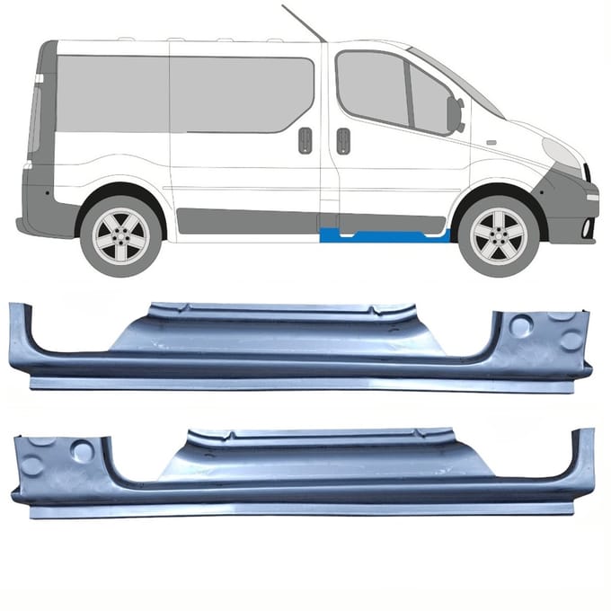 Reparatie dorpel voor Opel Vivaro 2001-2014 / Links + Rechts / Set
