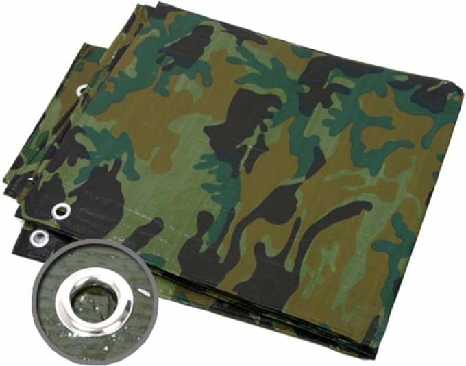 Benson Camouflage afdekzeil - verstevigde hoeken - UV-bestendig - 4x5 meter - 20 m²