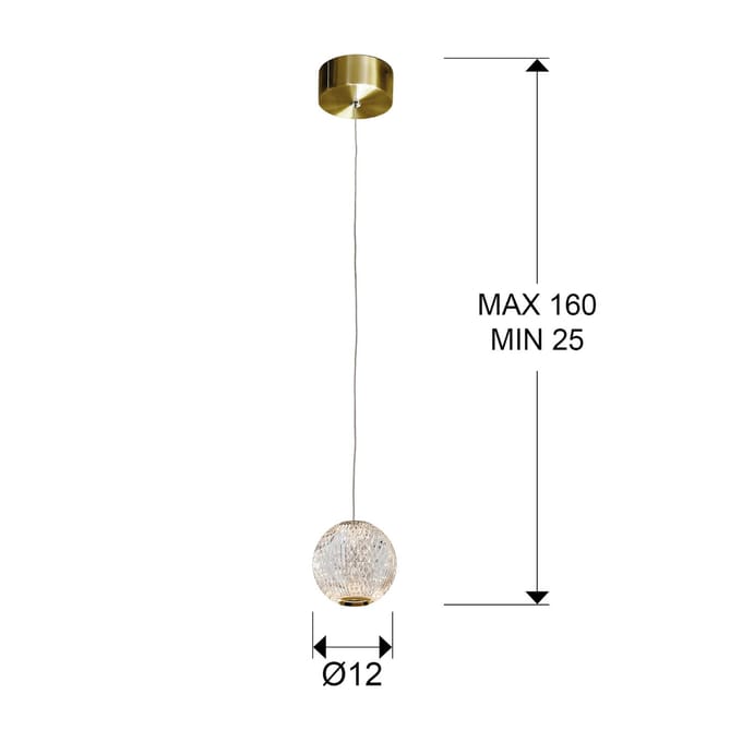 Schuller Valencia LED hanglamp Austral, goud/helder, 1-lamp