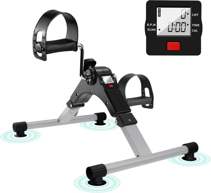 Opvouwbare Fiets Trainer - Mini Hometrainer - Actieve Rust - Compact Onder Bureau - 26 cm Hoog - Zwart