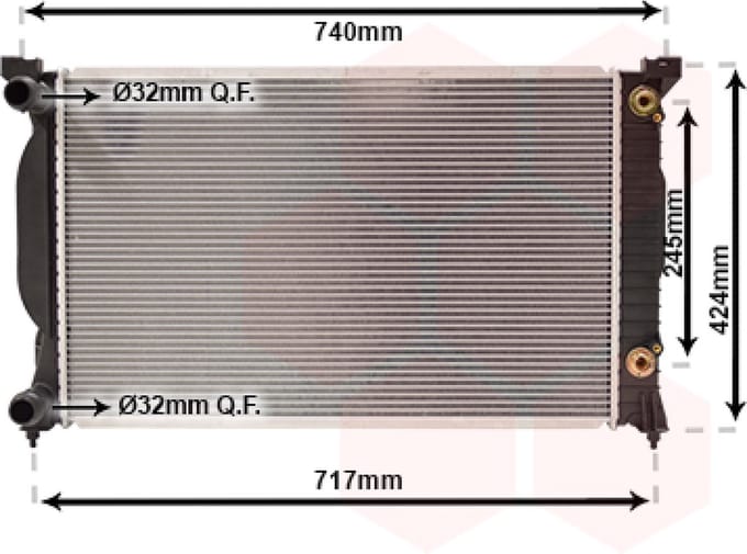 Van Wezel - RADIATOR VOOR AUDI A4 B6 2000-2004 8E0121251AQ