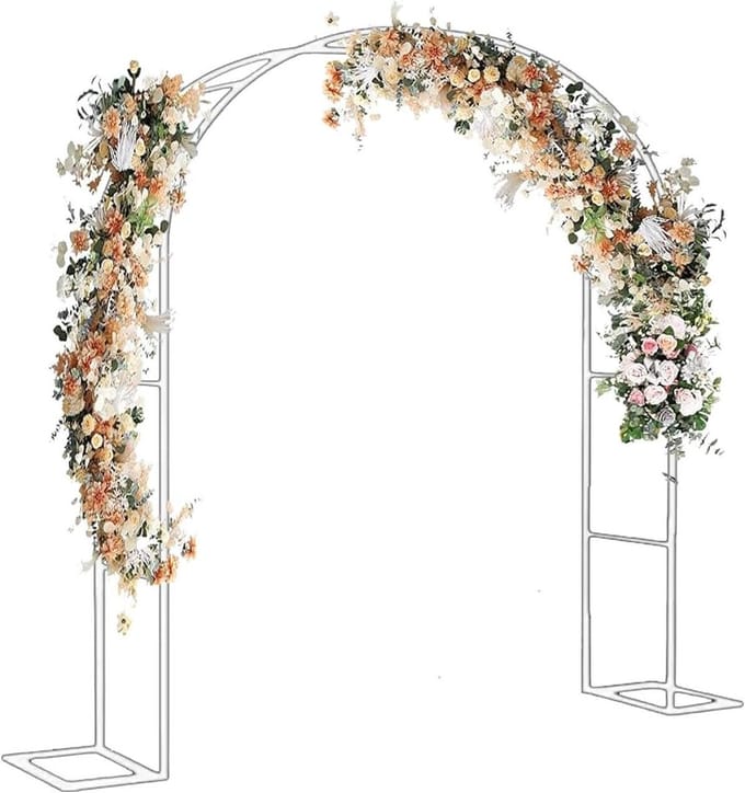 Tuinboog Metaal - Decoratie Boog - Bruiloft Versieren - Weerbestendig Frame - 3.9 x 7.2 FT - Wit