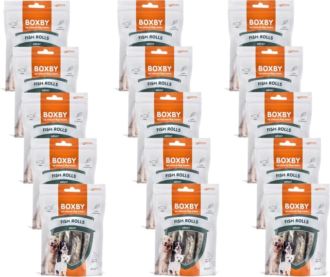 Boxby Fish Rolls - Hondensnacks - 15 x Vis 60 g