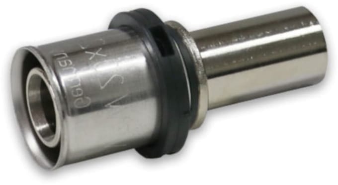 Persfitting Buisovergang naar Koperen Buis 32 x 3 - 28 mm vernikkeld