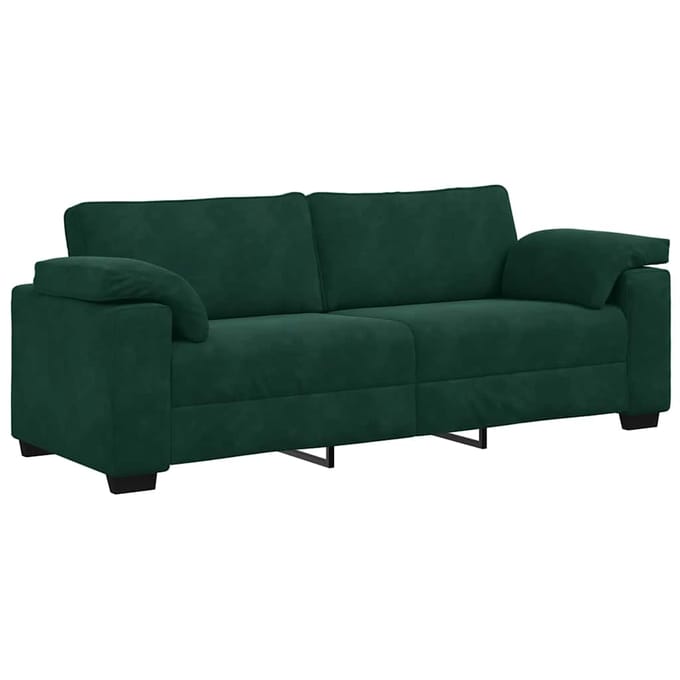 vidaXL - 3-zitsbank - donkergroen - 220x77x82 - cm - fluweel
