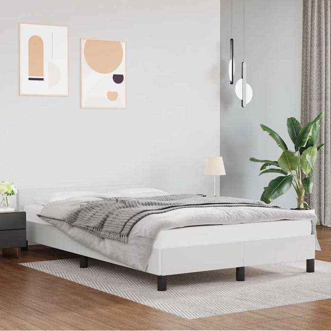 vidaXL - Bedframe - met - hoofdeinde - zonder - matras - 120x200 - cm - wit