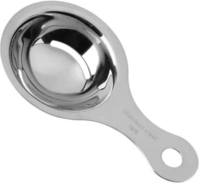 *** Professionele Ei-scheider - Ei scheiden - Ei Splitser Splitsen - Eidooier scheider - Eiwit - Eigeel - RVS - Zilver - Eierscheider - Met slagkant RVS Rond - van Heble® ***