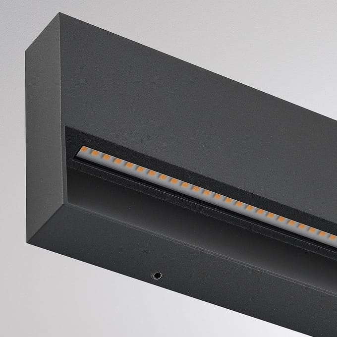 Molto Luce LED buiten wandlamp Cado, breedte 25 cm, zwart