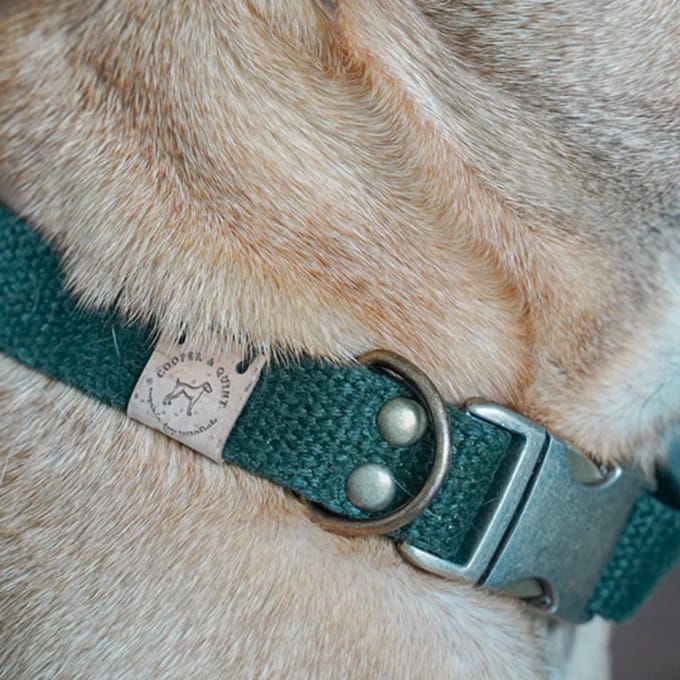 Cooper & Quint Simply Hemp Halsband - Bosgroen - Large - Oud Messing