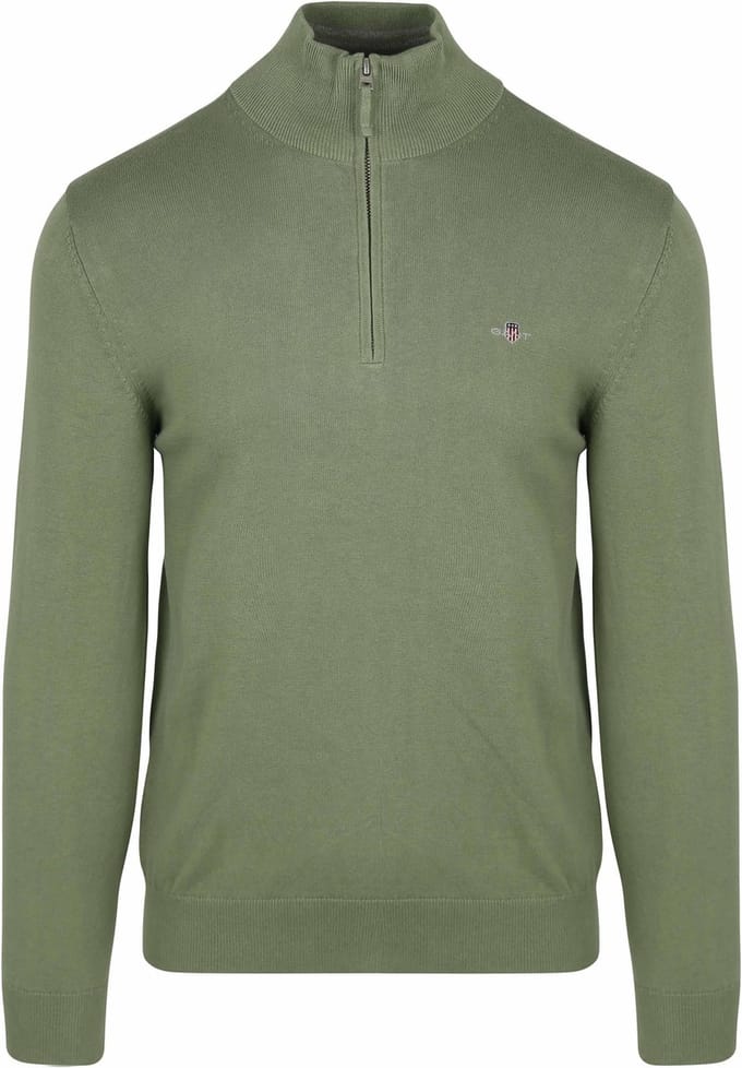 Gant Half Zip Trui Groen - Maat M - Heren - Schipperstrui