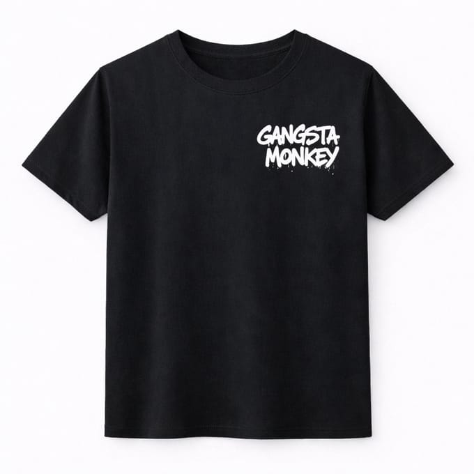 T-shirt Gangsta Monkey - Pay up or Shut up - Maat S - zwart