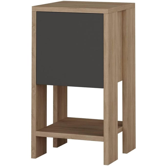 Nachtkastje - Stijlvol Antraciet & Eiken - 30x55x30cm - Duurzaam Melamine