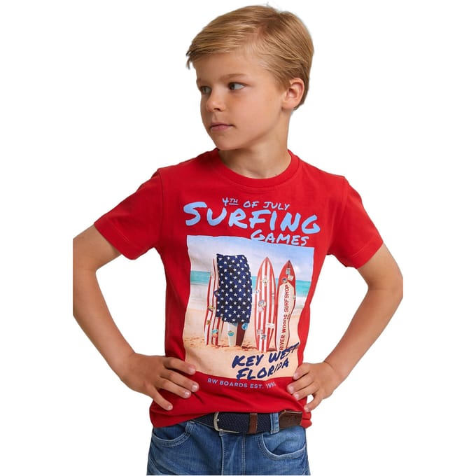 River Woods Normal Fit Basic T-shirt Short Sleeves Harvard Red Taglia: 4 | T-shirt Outlet | kids | Rosso