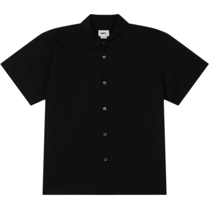 Overhemd Obey draad geweven ss - zwart