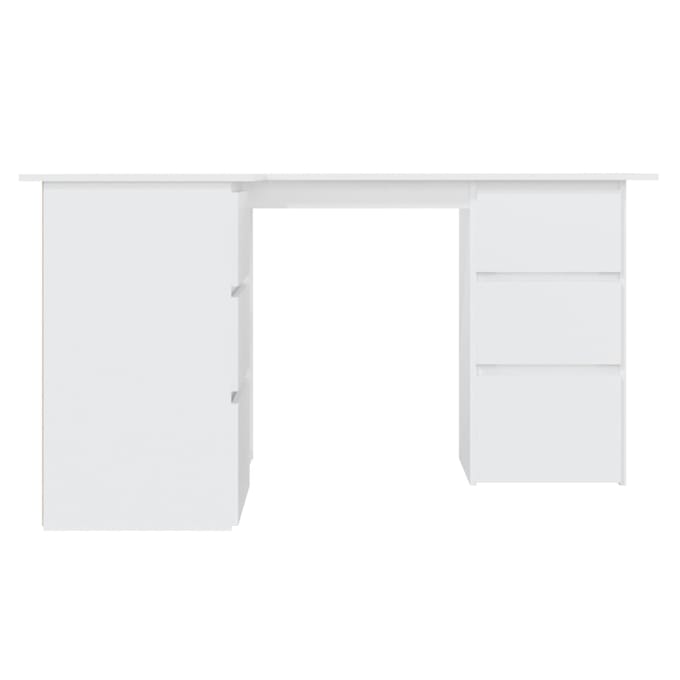 vidaXL - Hoekbureau - 145x100x76 - cm - bewerkt - hout - wit