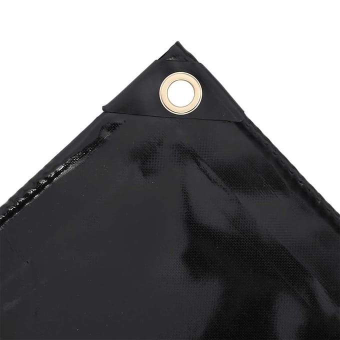 vidaXL - Zeilen - Zwart - 2 - x - 3 - m - Canvas - met - PVC-coating