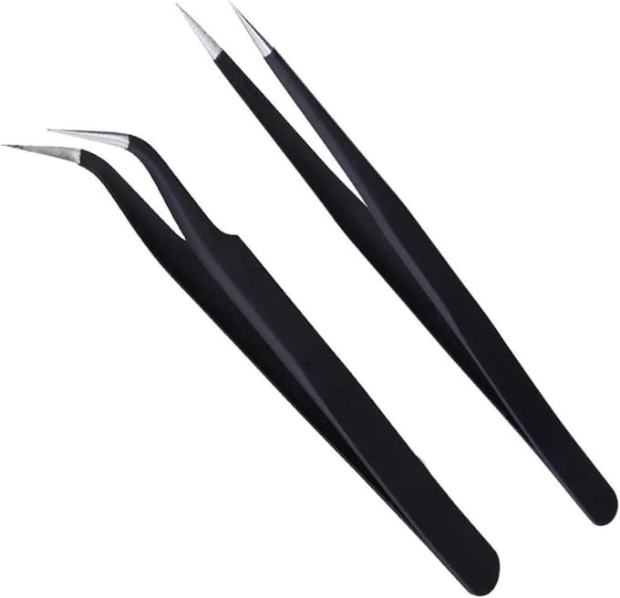 Set van 2 Wimperkrullers, RVS Wimperkruller met Rechte en Gebogen Punt, Perfect voor Wimperextensions en Make-up
