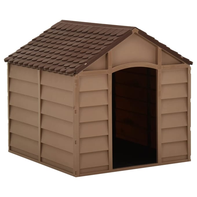 vidaXL - Hondenhok - 71x71,5x68 - cm - PP - bruin