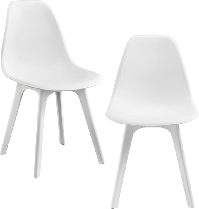 Eetkamerstoel Lendava 83x54x48 cm set van 2 kunststof wit