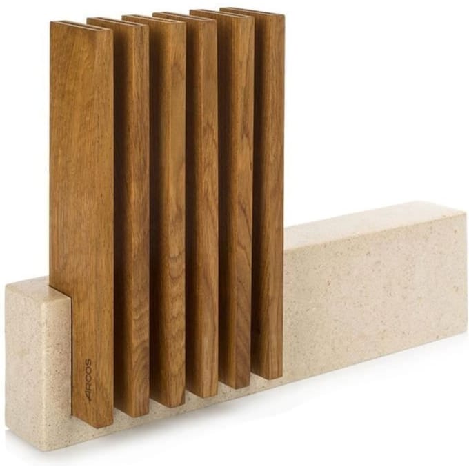 Meshouder - ARCOS - Petra - Kalksteen - Eikenhout - 280 x 364 x 78 mm