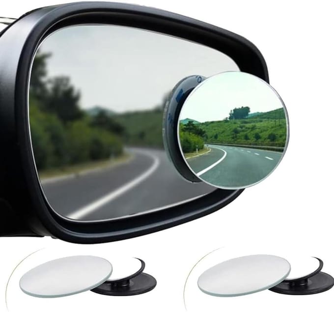 Dodehoekspiegels Auto - Extra Zicht - Veiliger Rijden - Frameloos Gebogen - 2 Stuks - Zwart