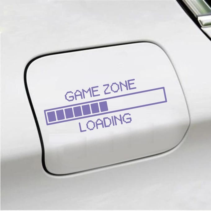 Bumpersticker - Game Zone Loading - 6 X 17,5 - Paars