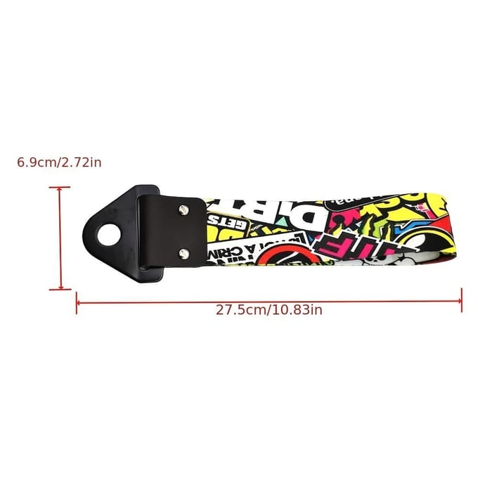 1 stuks Graffiti Design voor Autoliefhebbers - Universele Veilige Auto Aanhanger Sleephulp black