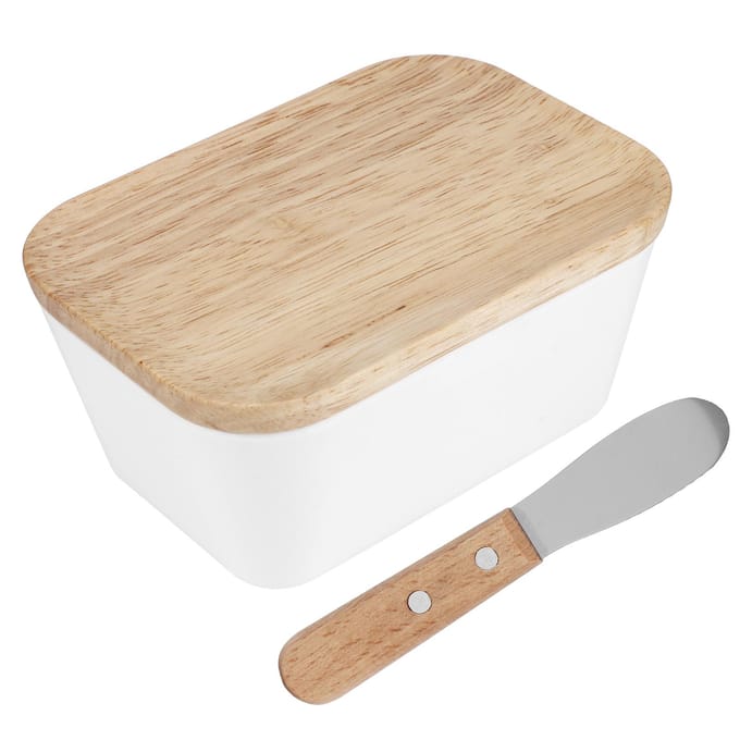 Multifunctionele Botervloot Doos Container met Botermes Keukenaccessoires(250# 250ML beige