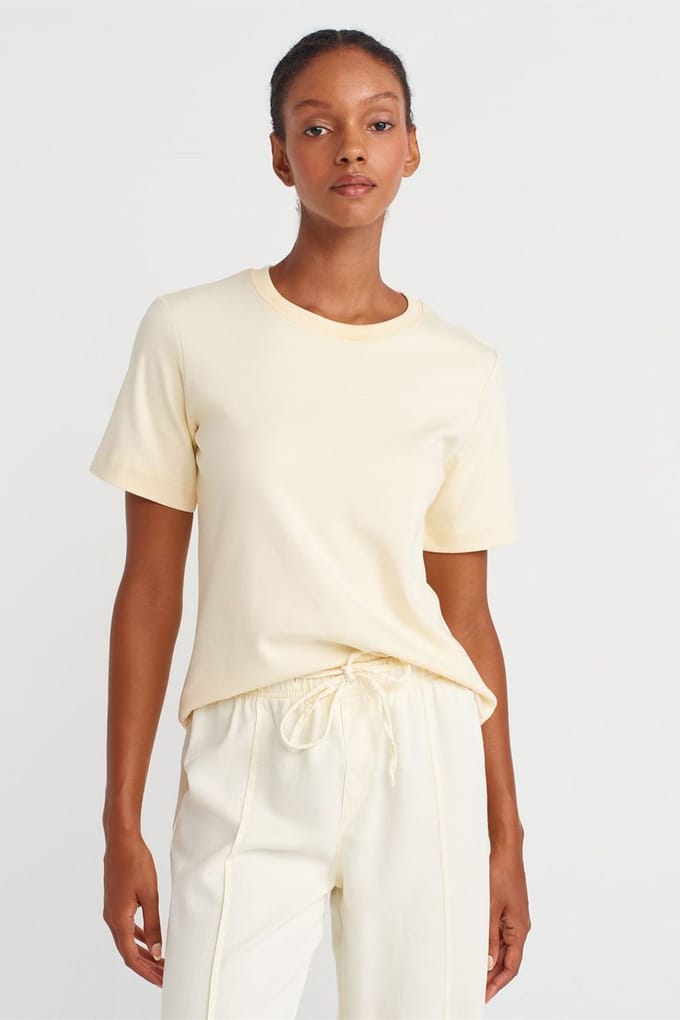 Dames Katoenen Rondhals T-Shirt
