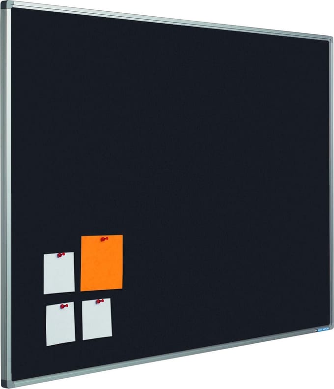 Prikbord Softline profiel 16mm bulletin Zwart - 120x300cm