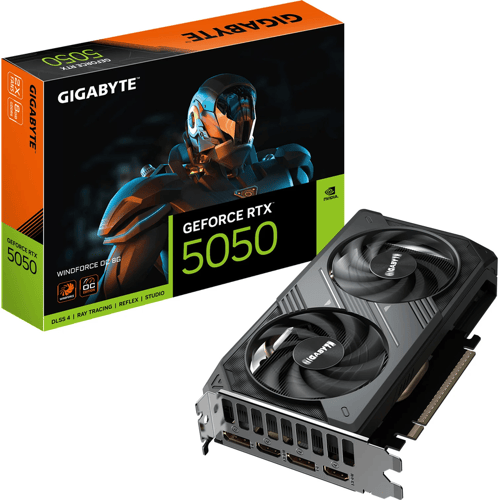 GIGABYTE GeForce RTX 5050 WindForce 2 OC - 8GB GDDR6 RAM - Grafische kaarten