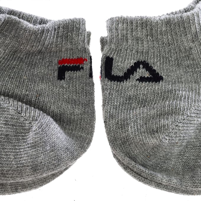 Fila - Invisible Socks 3-Pack - Unisex Sokken - 35-38 - Grijs