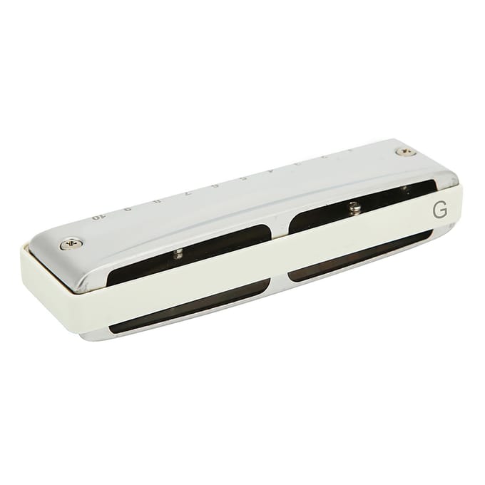 Blues Mondharmonica 10 Gaten Mondorgel G Toets Roestvrij Staal ABS Hars Blaasinstrument Wit wit