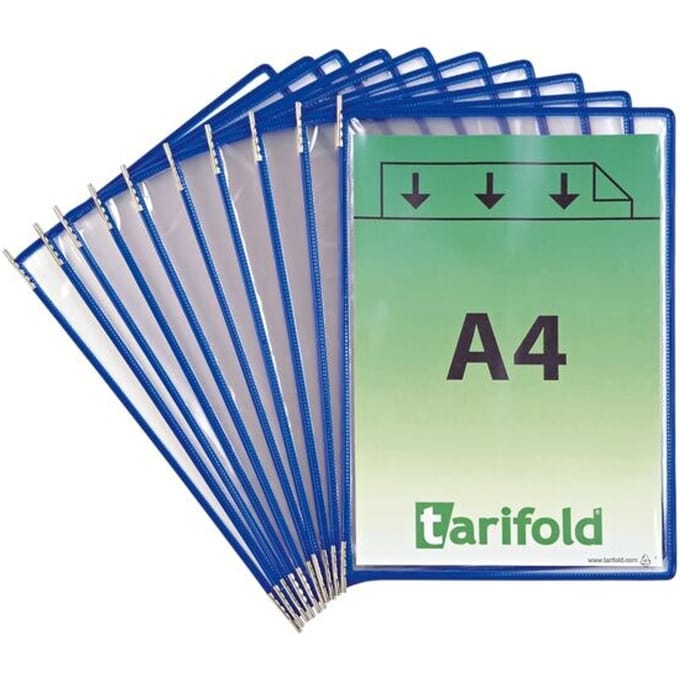 Zichtpaneel Tarifold A4 verticaal blauw 10 stuks