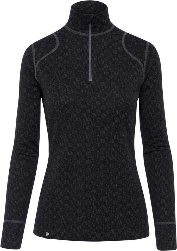 Thermowave Merino Xtreme Zip Lange Mouwen Basislaag Zwart L Vrouw
